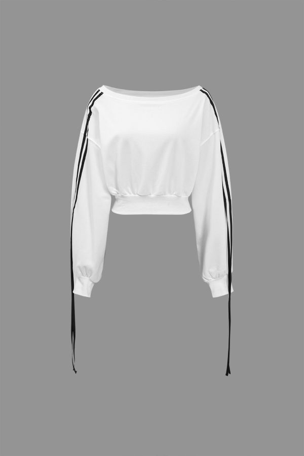 Contrast Tie-Up Sweatshirt